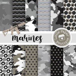 Military Paper,Military Scrapbook,Camo Paper,Digital Scrapbook,Scrapbook Paper,Military Papers,Camoflauge Papers,Marine Corp Paper,US Marine