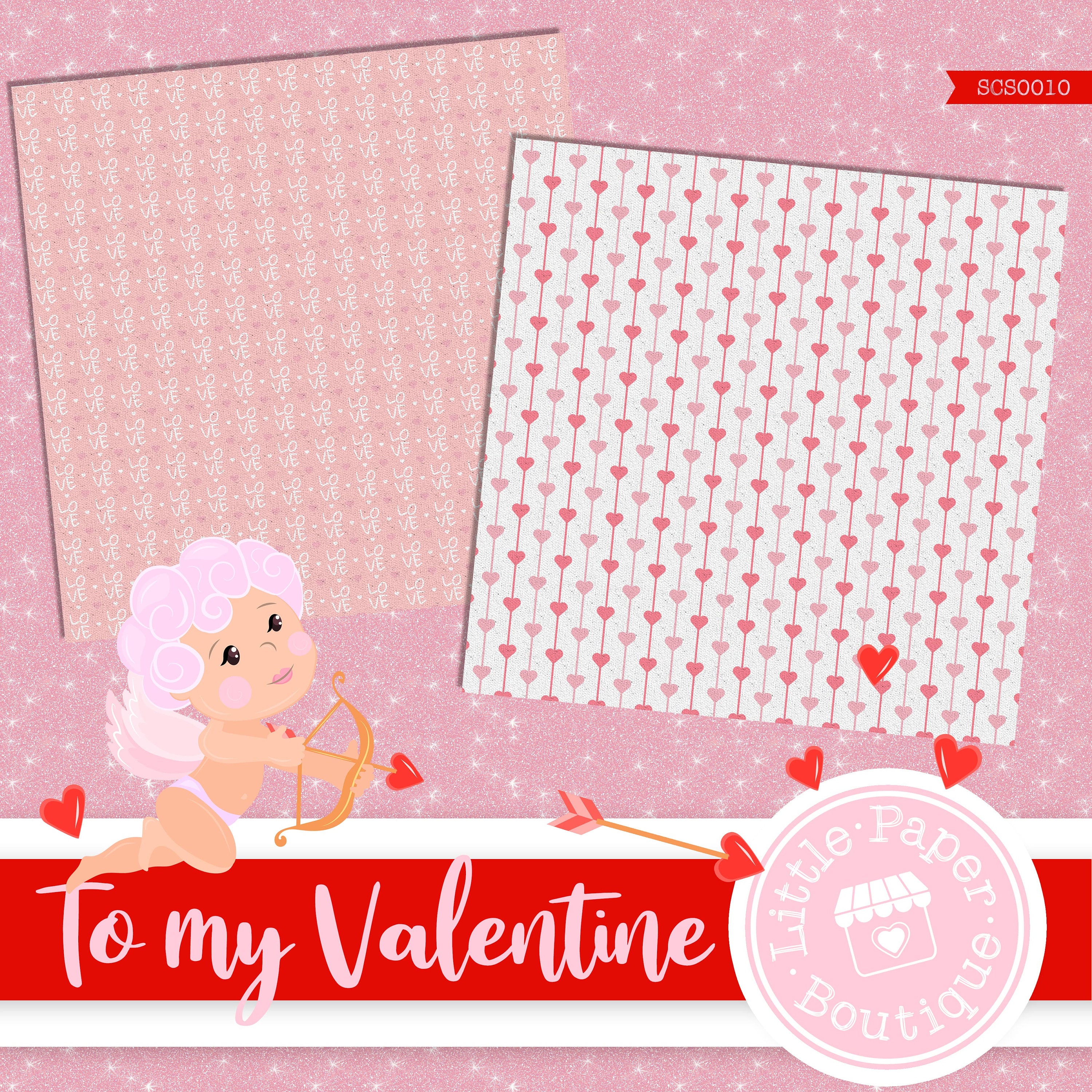 Valentine Digital Paper, SEAMLESS Love Digital Paper, Valentine Love ...