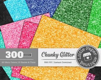 300pcs Rainbow Glitter Digital Scrapbook Paper Pack for Commercial Use gold glitter digital paper