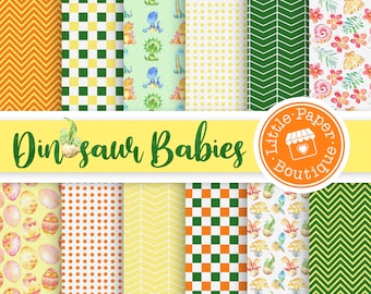 Dinosaur digital paper, jurassic scrapbook papers, dinosaurs wallpaper, birthday background  Dinosaur Background Patterns Cute Dinosaur