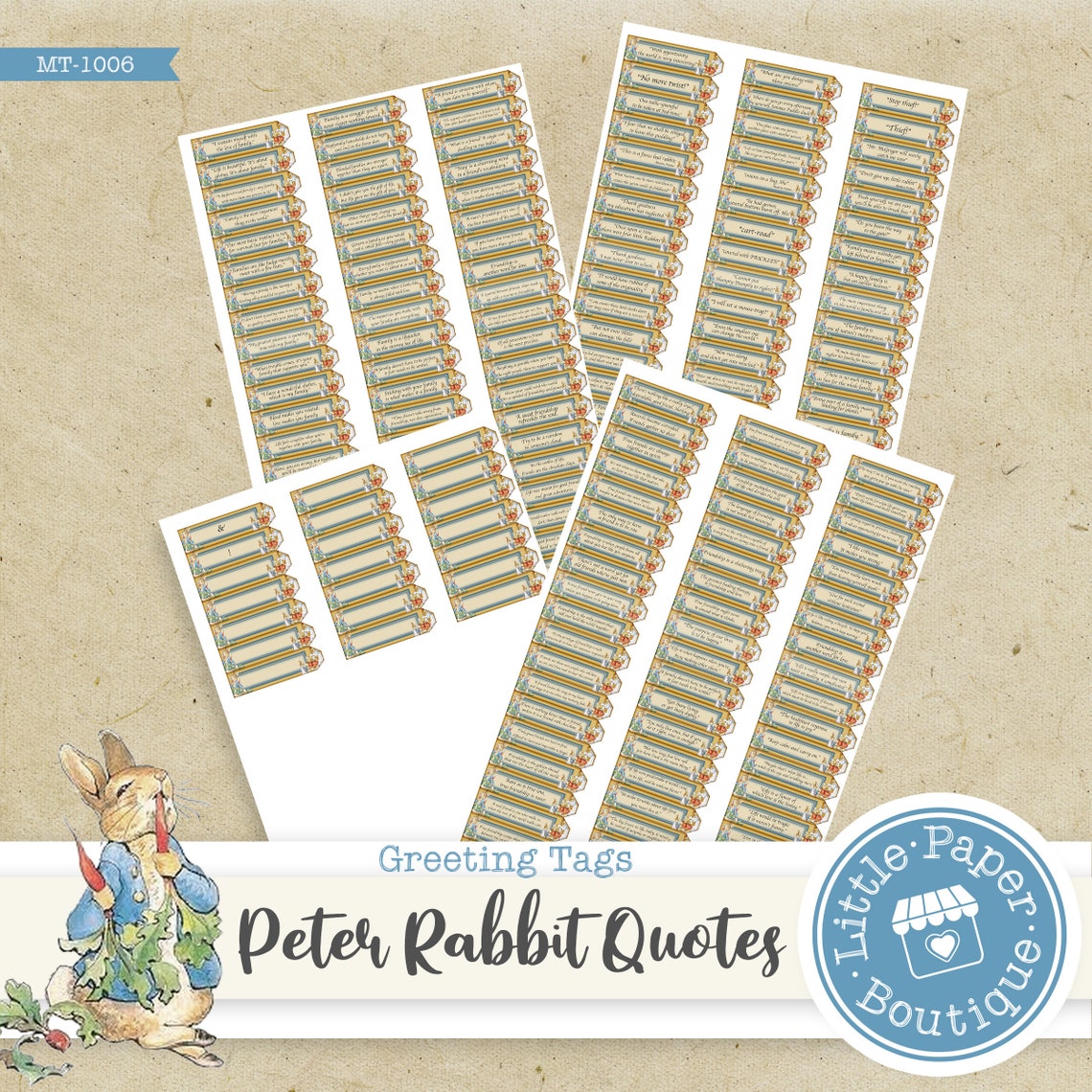 Peter Rabbit Name Labels Peter Rabbit by Beatrix Potter Junk Journal Labels, Quotes, Printable ...