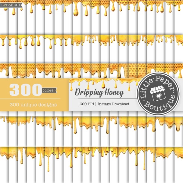 300 Honey Bees Digital DRIPPING HONEY Bumble Bees Hives Scrapbook Printable Pages Backdrop Png Jpg