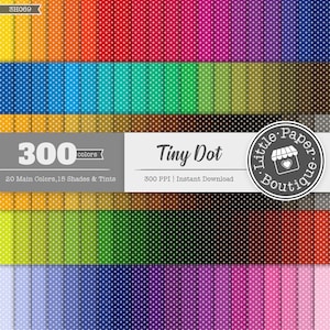 300 Tiny Polka Dot Digital Paper digital Rainbow Polka Dot Paper Polka Dot Scrapbook Dot Pattern 12x12 Pastel Neutral Bright Dark Polkadot