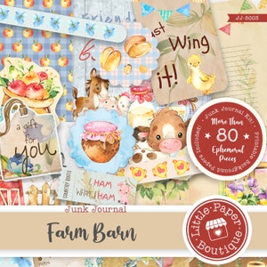Kit diario digitale spazzatura Farm Life Country Living (KIT COMPLETO) con documenti stampabili, biglietti ed effimeri per uso COMMERCIALE