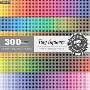 Tinted Checkerboard digital paper 100 rainbow colors checkered check squares pattern bright pastel printable scrapbook paper Squares pattern