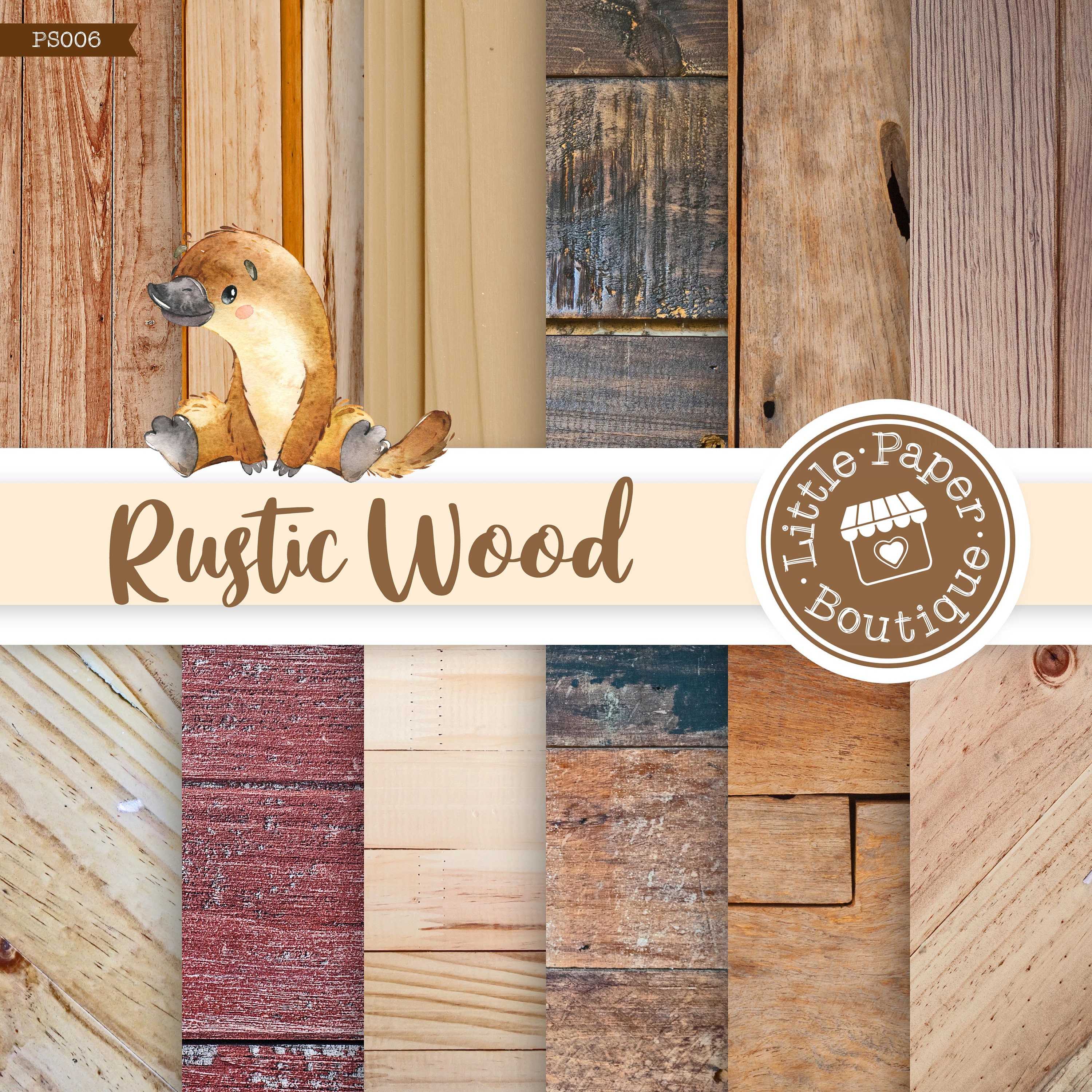 Wood Textures Digital Paper Pack, Natural Rustic Wood Digital Paper ...