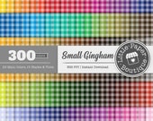 300pcs Gingham Rainbow Kitchen Fabric Pattern Digital Paper for COMMERCIAL USE. Pastel Gingham Printable Paper Pack for Scrapbook Background