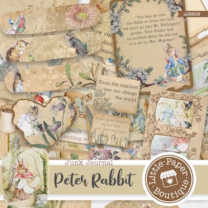 Peter Rabbit by Beatrix Potter Digital Junk Journal Kit (FULL KIT) with Scrapbook Printable Papers, Tickets and Ephemera for COMMERCIAL Use