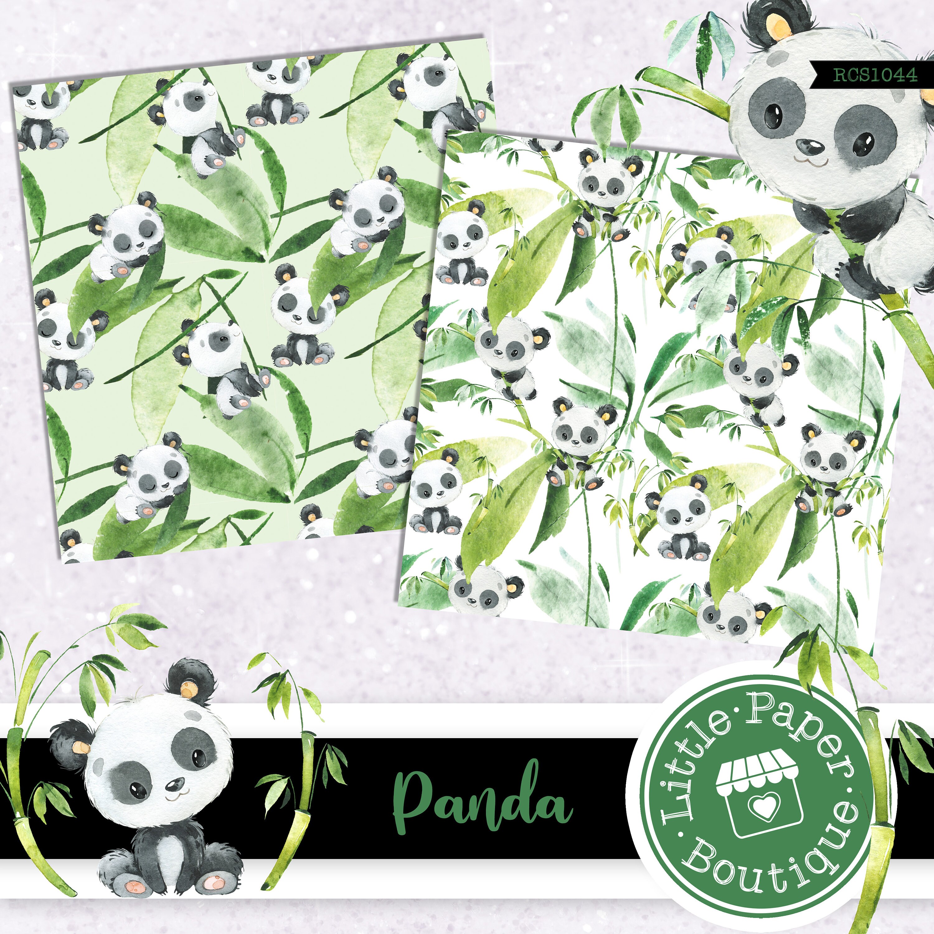 SEAMLESS Panda Digital Paper, Panda Pattern, Spring Digital Paper,kids ...