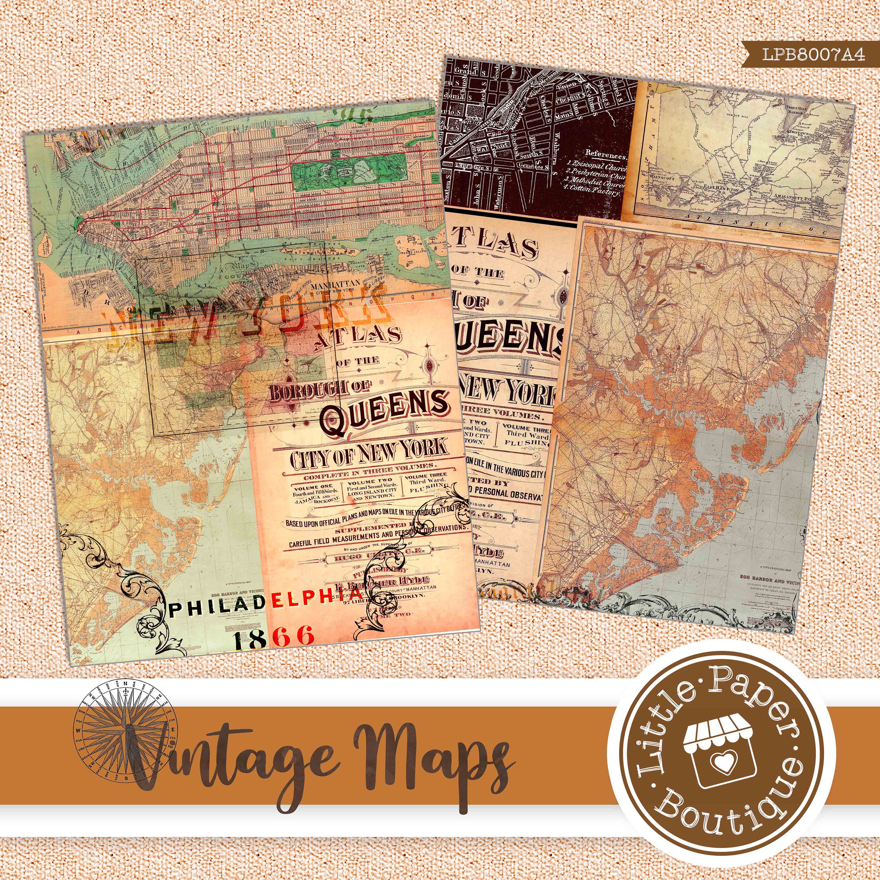 Old Simple Map Digital Antique Map - Printable - Antique Old Map Double Hemisphere ...