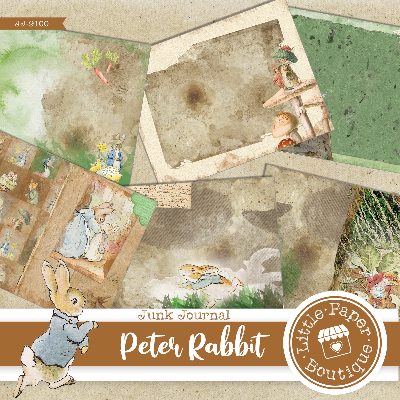 Peter Rabbit by Beatrix Potter Digital Junk Journal Kit (FULL KIT) With ...