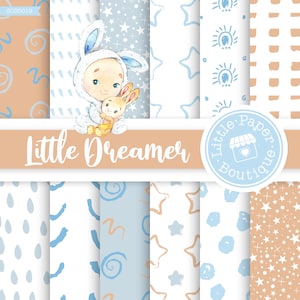 Baby Boy Digital Paper, SEAMLESS Little boy digital paper,Digital Paper Pack, SEAMLESS Background, Baby Boy Pattern, Blue baby Boy