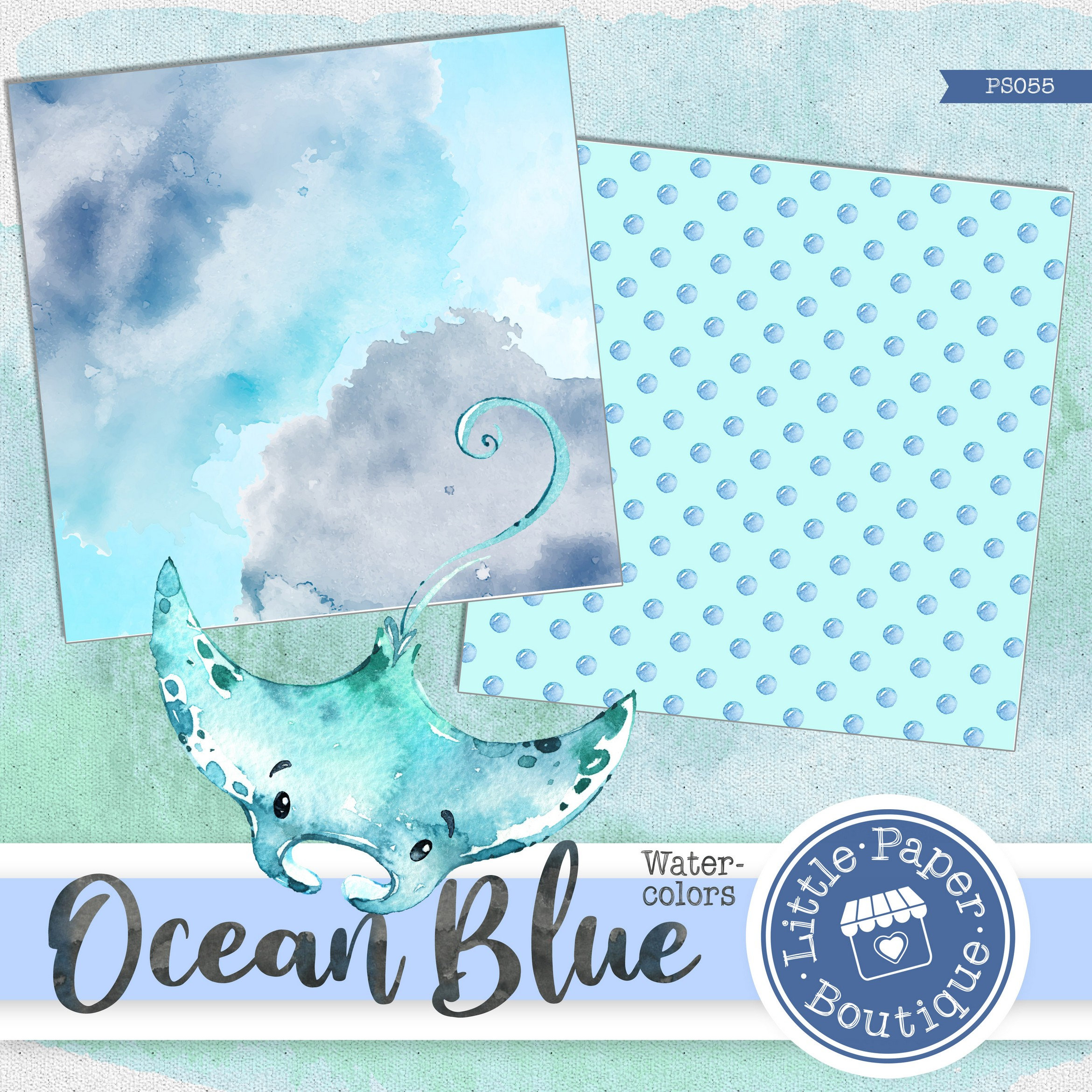 Digital Scrapbook Paper Set - Printable Backgrounds - Under the Sea ...