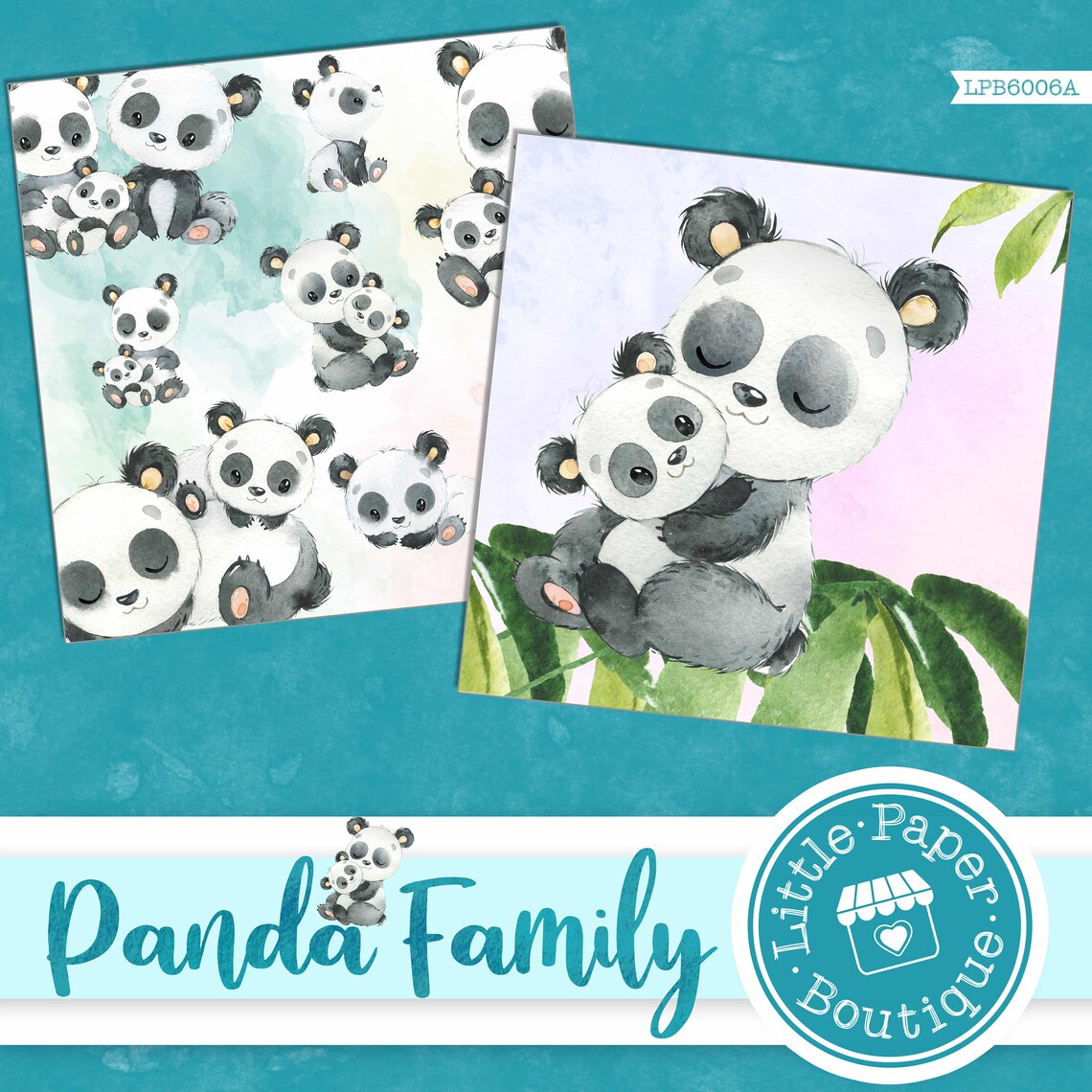 Panda Digital Paper Panda Pattern Spring Digital Paperkids - Etsy