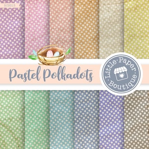 Tiny Polka Dot Digital Paper Rainbow Colors Small Polka Dots Dotted Bright Pastel Printable Scrapbook Papers Pastel Polka Dots Patel Colors