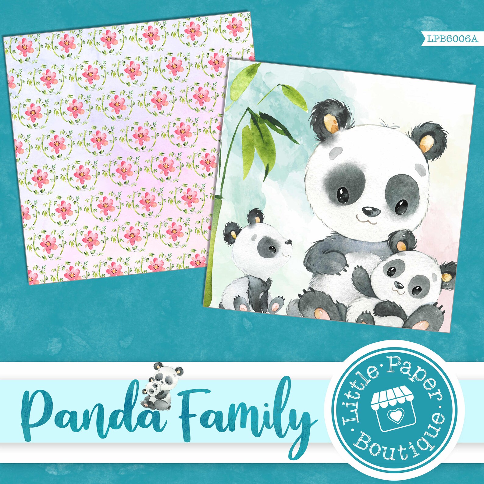 Panda Digital Paper, Panda Pattern, Spring Digital Paper,kids Pattern ...