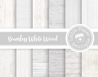 SEAMLESS White Wood background digital papers, White wooden texture paper, Rustic wood digital background, Distressed wood, Light Wood