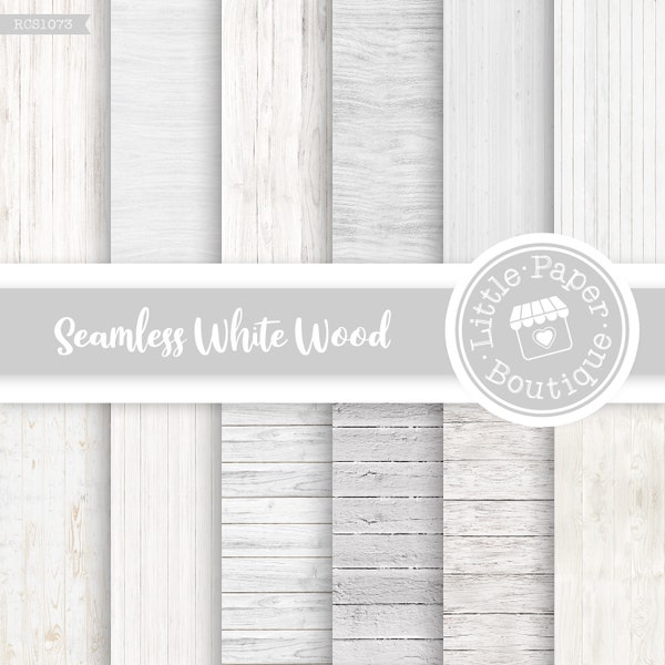 SEAMLESS White Wood background digital papers, White wooden texture paper, Rustic wood digital background, Distressed wood, Light Wood
