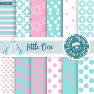 Baby Boy Digital Paper, Baby Shower Scrapbook, Blue & Grey Elephant Backgrounds Baby Paper Pack, Baby Boy Elephant Nursery Elephant Digital