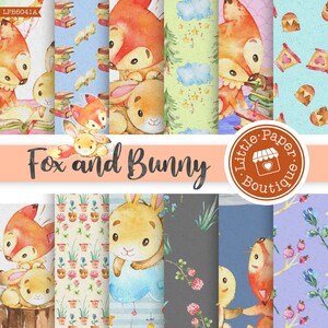 Red Foxes Digital Papers Pack, Forest Animals, Party Invitations, Vixen and Pups Images,Foxs Digital Paper,Forest Animal,Foxes Digital Paper