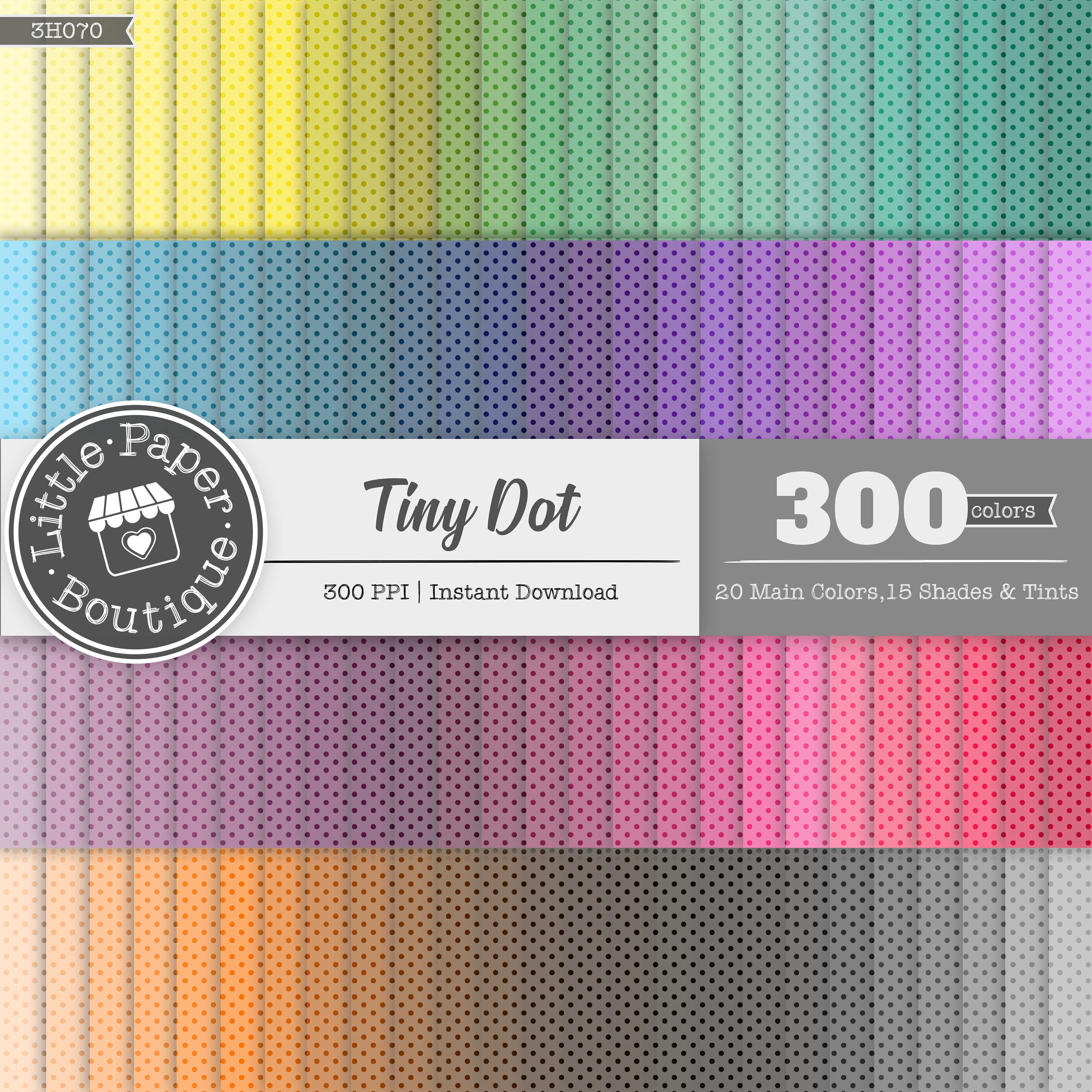 Tiny Polka Dot Digital Paper 100 Rainbow Colors Small Polka Dots Dotted ...