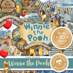 Winnie the Pooh Classic (#2) Kit diario digitale spazzatura (KIT COMPLETO) con documenti stampabili, biglietti ed effimeri per uso COMMERCIALE