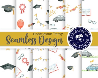 Graduation digital papers, Graduation papers, Graduation scrapbook papers, graduation cap papers, High school, College, Degree