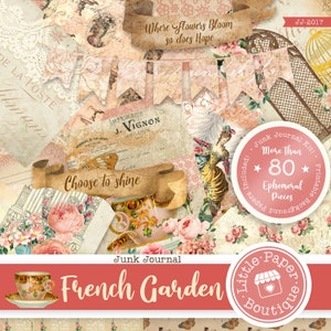 Vintage French Pink Digital Junk Journal Kit (FULL KIT) With Scrapbook ...