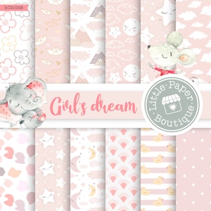 SEAMLESS 12x12 Nursery Digital Paper, Baby shower digital paper,Sunhine digital paper, Clouds Digital Papers, Summer digital paper