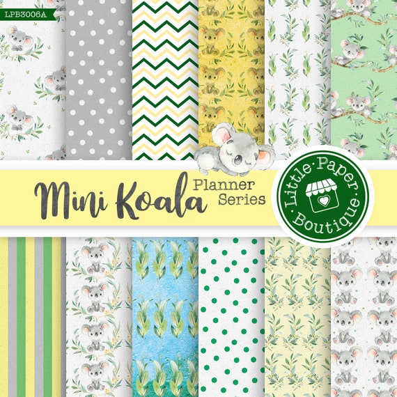 Koala Digital Paper Koala Patterns Design Your Own Birthday Etsy