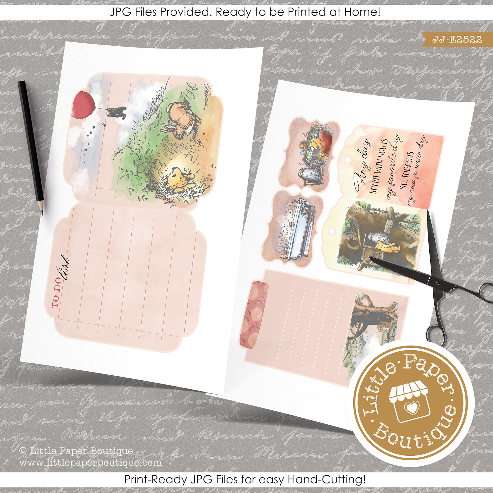 Winnie the Pooh Classic Digital Junk Journal Kit (FULL KIT) With ...