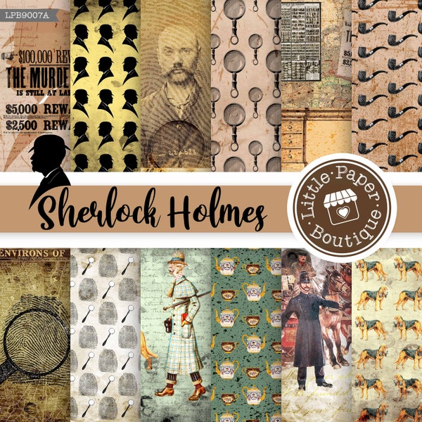 Sherlock Holmes Adventures, Digital Fiction, Detective Digital, Ephemera Classics, Digital Images, Vintage Art, Advertisement, Book Pages