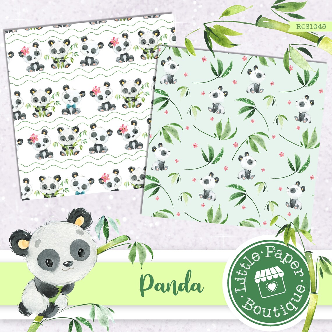 SEAMLESS Panda Digital Paper, Panda Pattern, Spring Digital Paper,kids ...