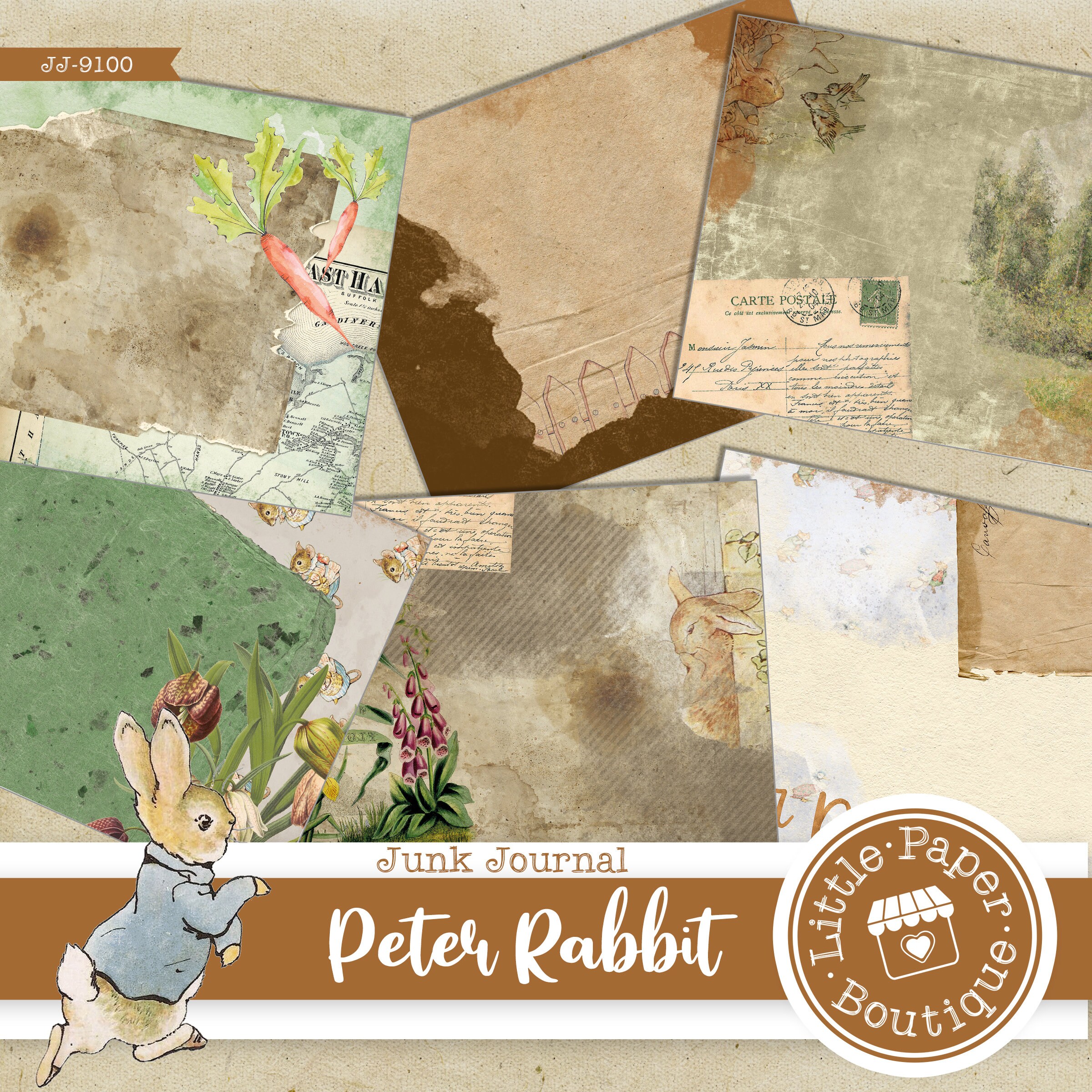 Peter Rabbit by Beatrix Potter Digital Junk Journal Kit (FULL KIT) With ...