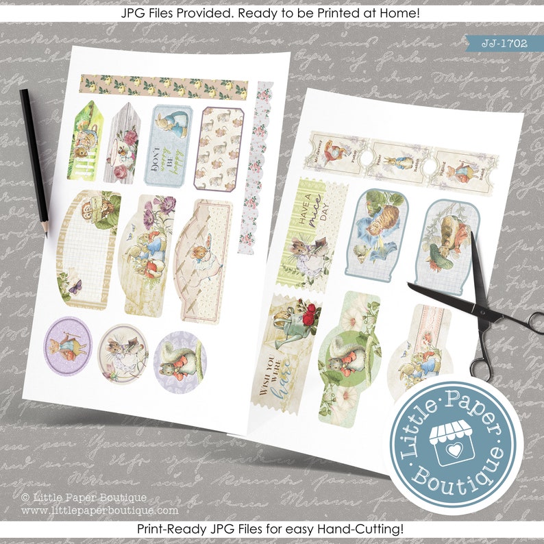 Peter Rabbit by Beatrix Potter Digital Junk Journal Kit (FULL KIT) With ...