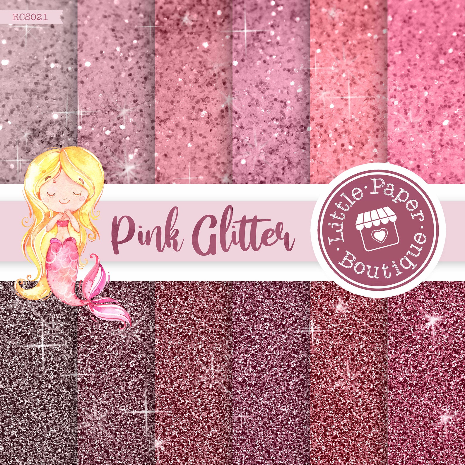 Pink Glitter Paper Digital Paper Hot Pink Glitter Texture Etsy