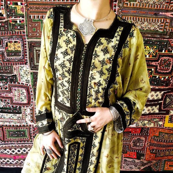 Gypsy Baluchi dress/Hand Embroidery dress/Baloochi Kurti/georgette fabric/Cotton Thread Embroidery Balochi dress/Mirror Work Baluchi dress.