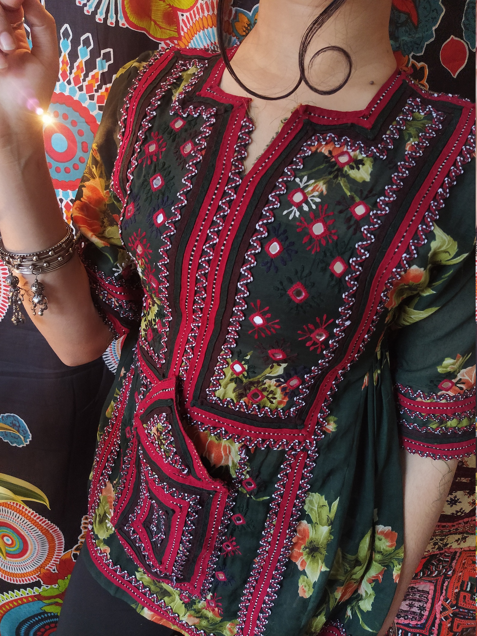 Balochi dress hand embroidery vintage dress floral pattern | Etsy