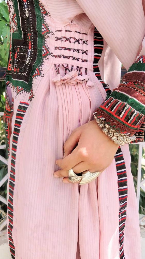 2000s Vintage Pink Afghan Traditional Handembroid… - image 7