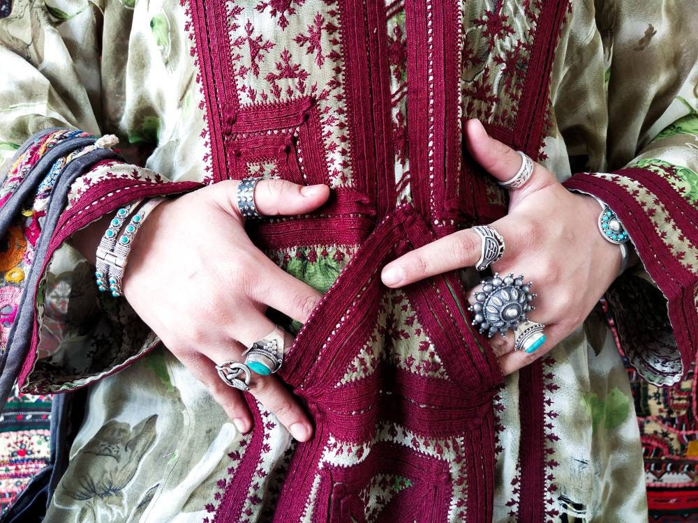 Balochi Dress/hand Embroidery/vintage Dress/floral Pattern/georgette ...