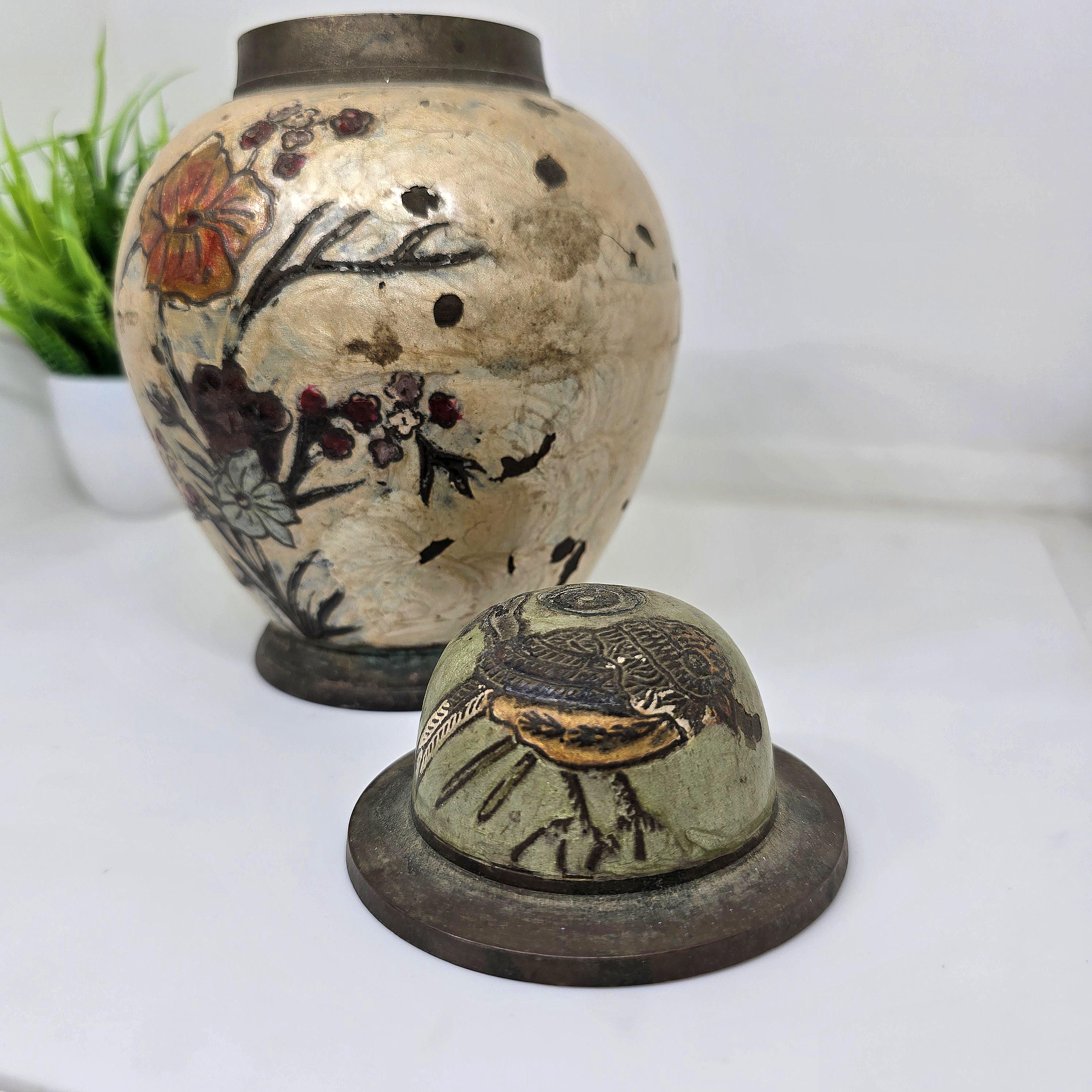 古い中国の七宝焼き花瓶 - 20 世紀初頭 / 1920 年代のアンティークの