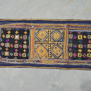 Authentic 1980s Antique Handembroidered Zari Real Mirror Work pillow cases (Stuffed) from Jaisalmer, Rajasthan,India / Vintage Handmade