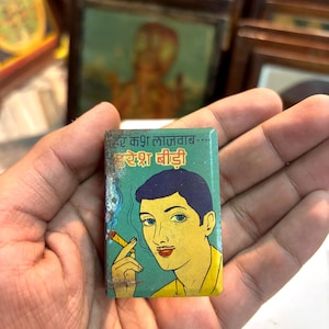 1920s Antique Haresh Bidi (Cigarette) company Brand Collection Tin Matchbox/ Vintage Indian Cigarette Advertisement Collectibles