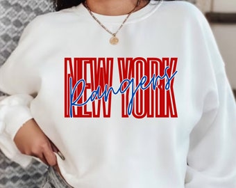 Sweat-shirt Rangers de New York, T-shirt Rangers de New York, Supporter des Rangers, Vêtements Rangers, Sports new-yorkais, Hockey, LNH