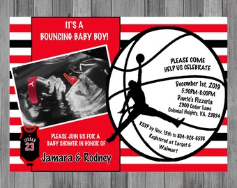 jordan baby shower invitations