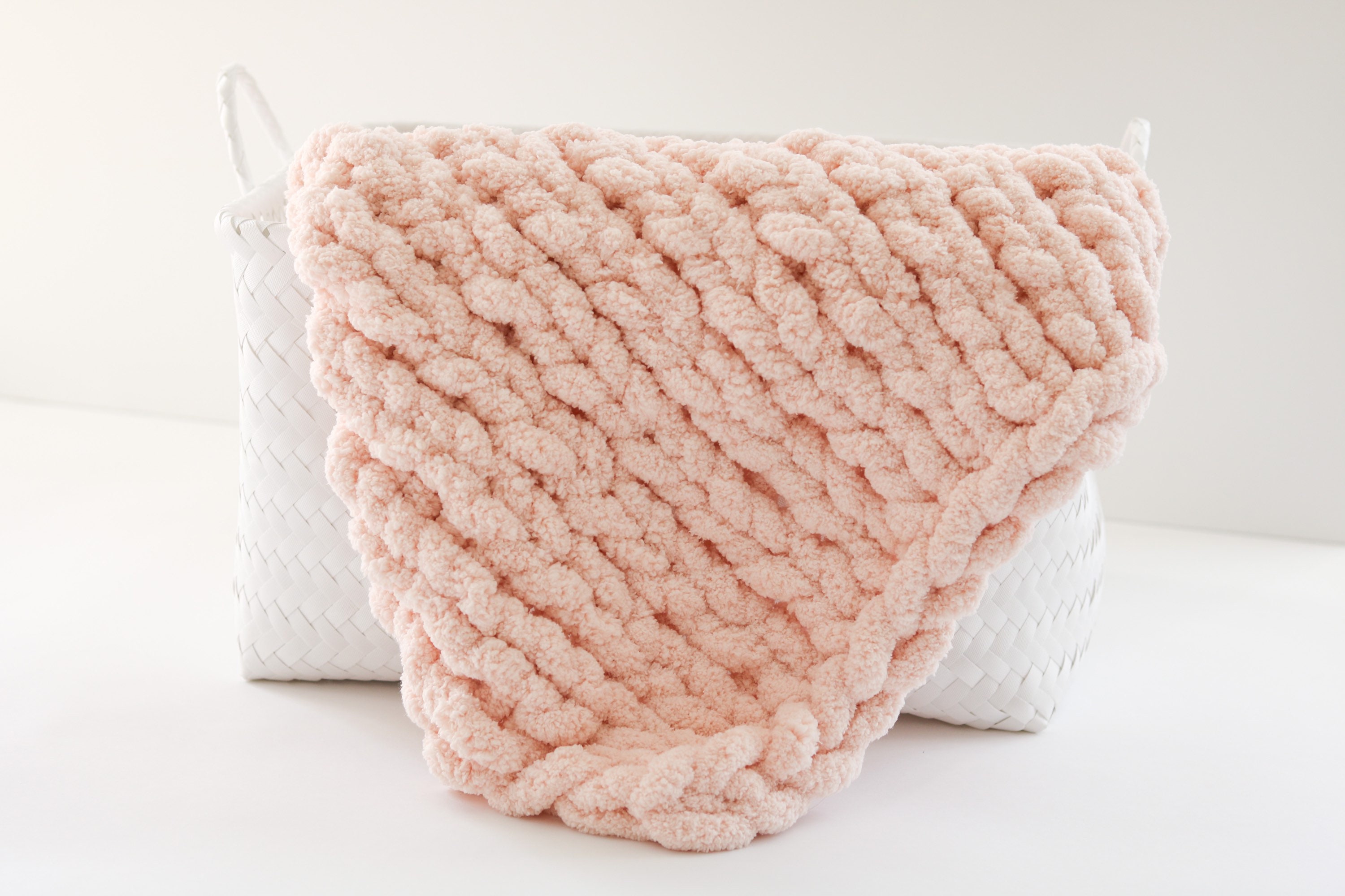 Light Pink Chunky Knit Blanket Soft Chenille HandKnit Throw Etsy