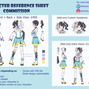 OPEN!!!!! Character Design/ Reference Sheet Custome/ Character design/ digital commission/ anime design