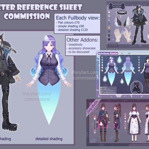 OUVRIR - Conception de personnage/ Fiche de référence personnalisée/ Conception de personnage/ Commande numérique/ Conception d'anime/ Conception de Vtuber