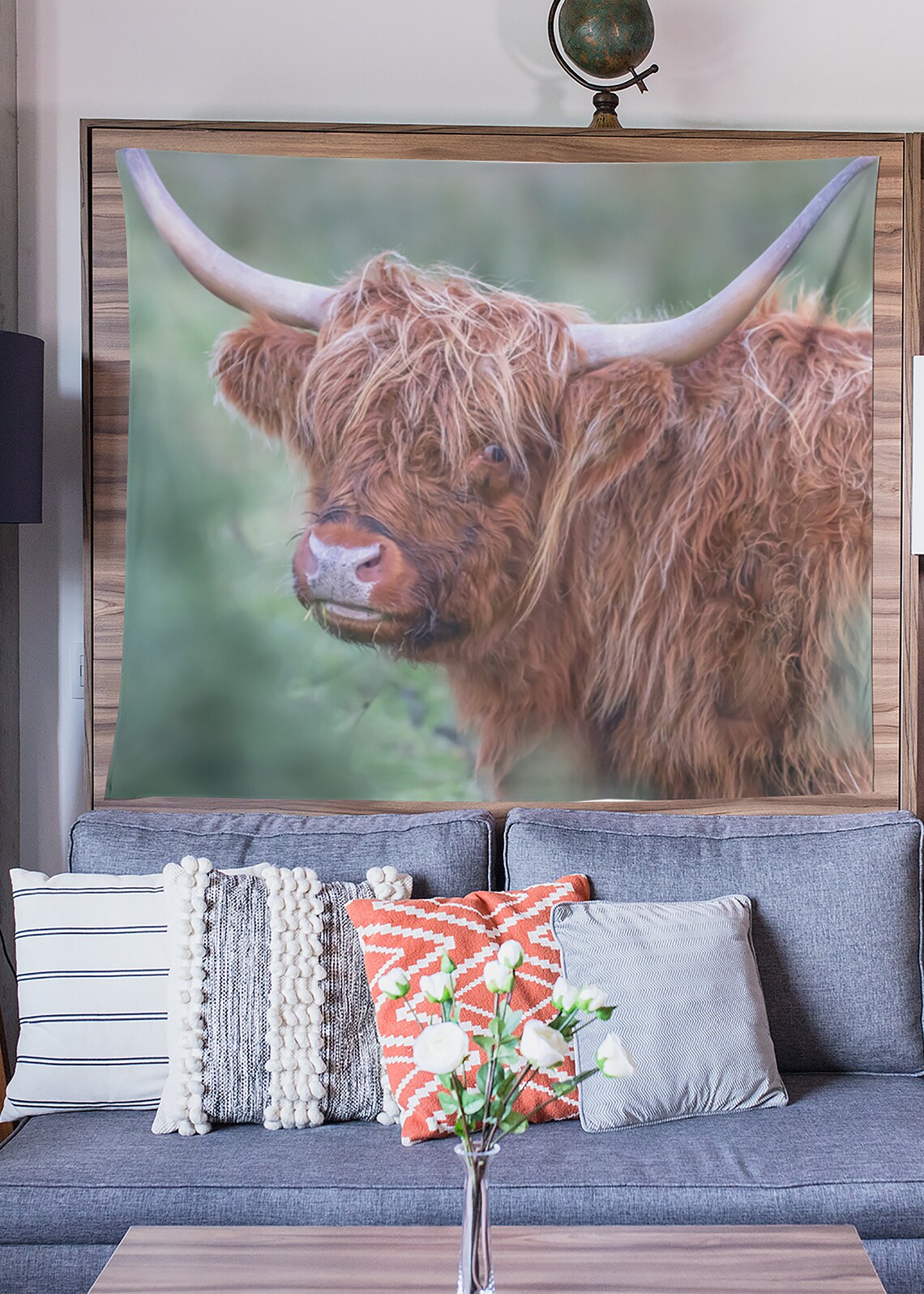 Highland cow nursery decor Scottish wall hanging nature wall Etsy