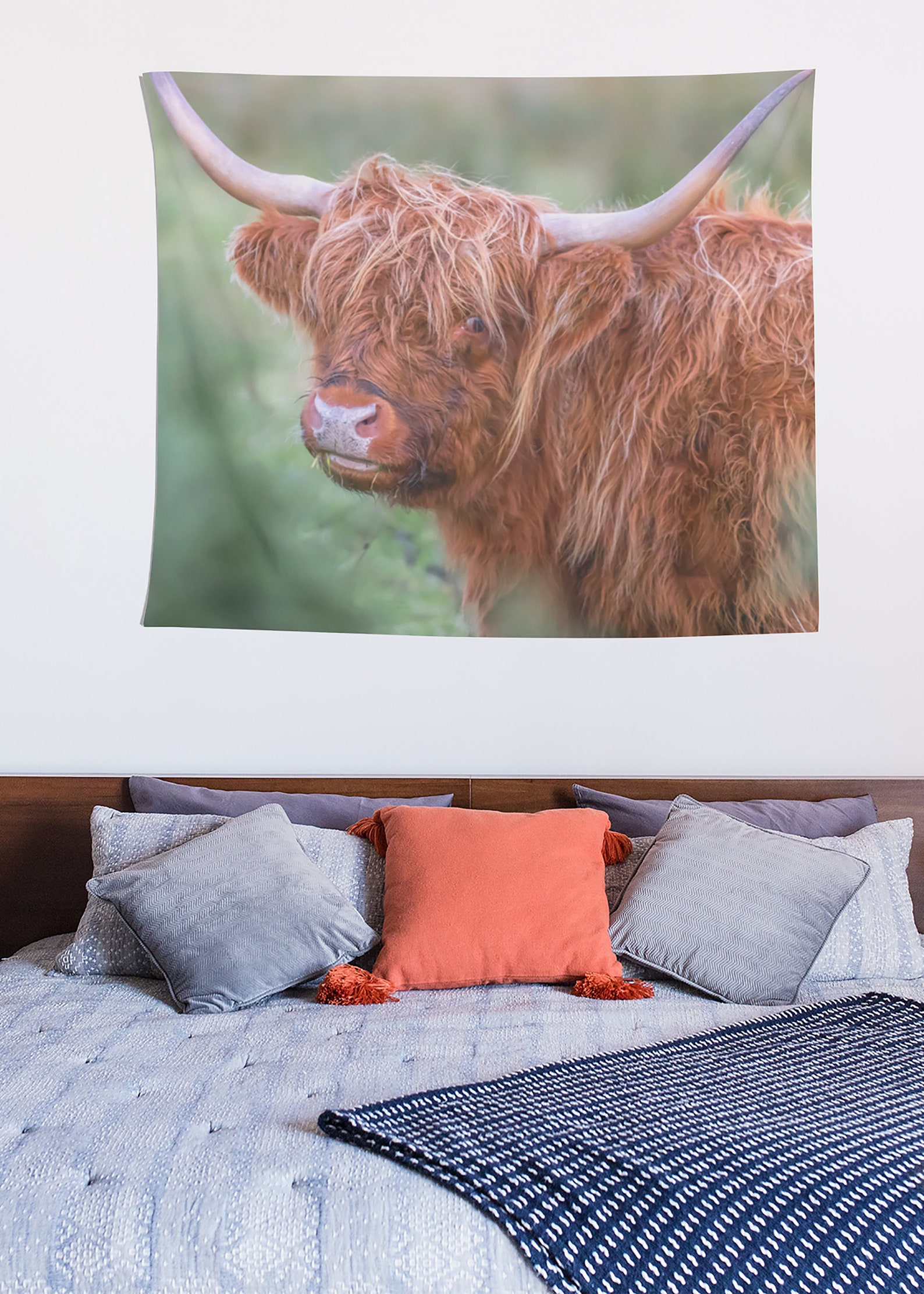 Highland cow nursery decor Scottish wall hanging nature wall Etsy